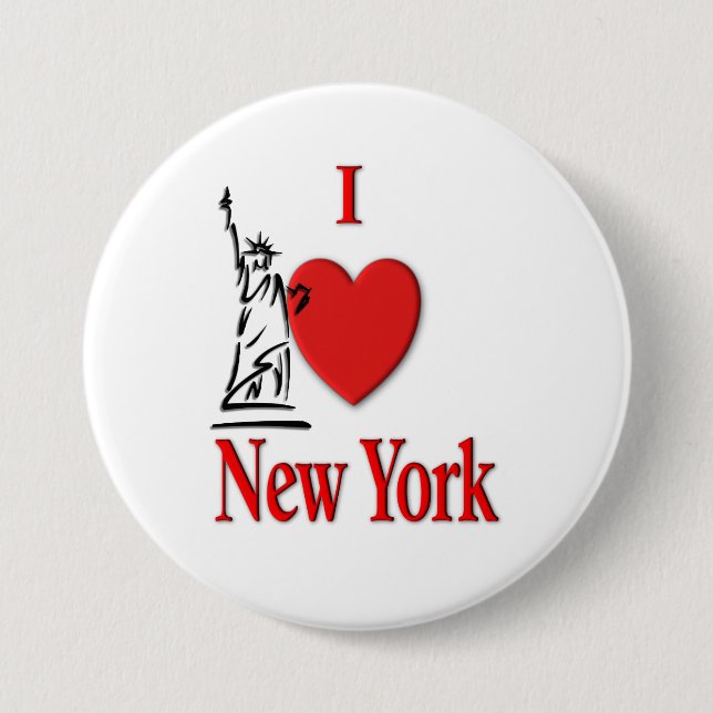 Badge Rond 7,6 Cm I Heart New York (Devant)