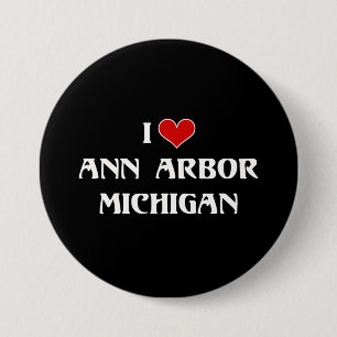 Badge Rond 7,6 Cm I Love Ann Arbor, Michigan