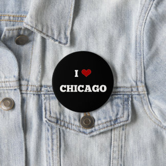 Badge Rond 7,6 Cm I Love Chicago