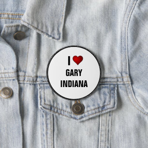 Badge Rond 7,6 Cm I Love Gary, Indiana Button