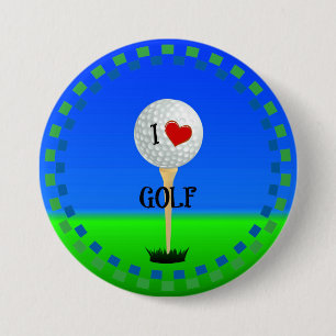 Badge Rond 7,6 Cm I Love Golf