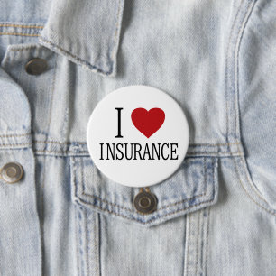 Badge Rond 7,6 Cm I Love Heart Insurance - drôle costume halloween