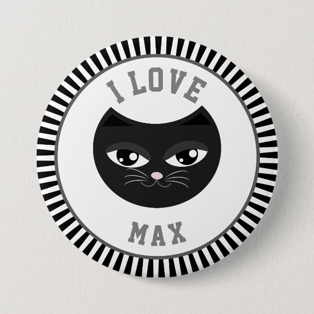 Badge Rond 7,6 Cm I love my cat (Devant)