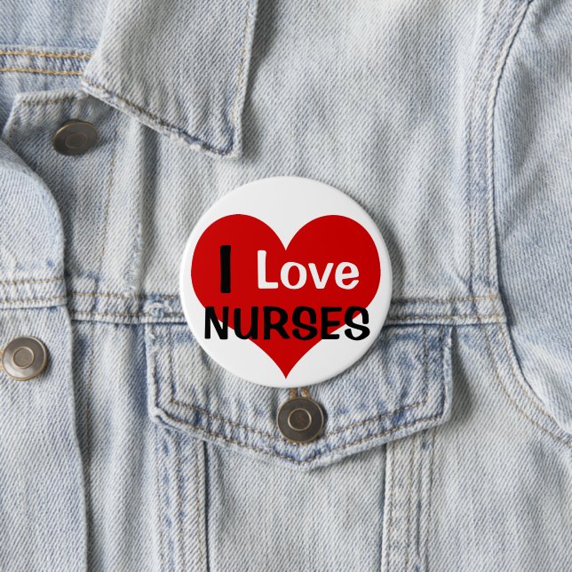 Badge Rond 7,6 Cm I Love Nurses (En situation)