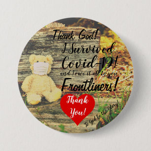 Badge Rond 7,6 Cm I Survived COVID-19 Badge...