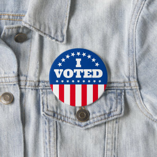 Badge Rond 7,6 Cm I Voted Flag Button Election