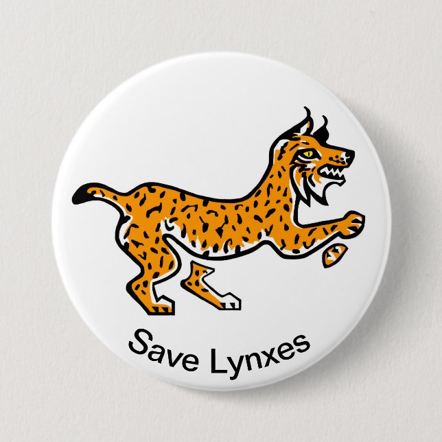 Badge Rond 7,6 Cm Iberian lynx - button (Devant)