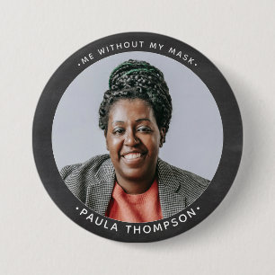 Badge Rond 7,6 Cm ID photo employé personnalisé souriant sans masq