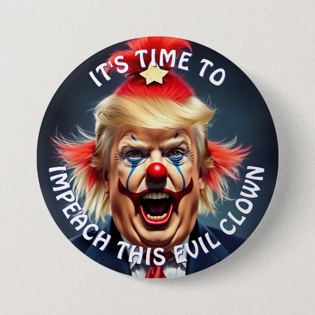 Badge Rond 7,6 Cm Il est temps d'attraper ce clown mal grand (Devant)