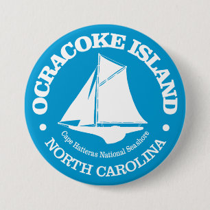 Badge Rond 7,6 Cm Île Ocracoke (sloop)