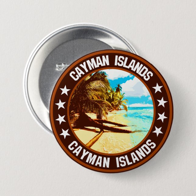 Badge Rond 7,6 Cm Îles Caïmans (Devant & derrière)