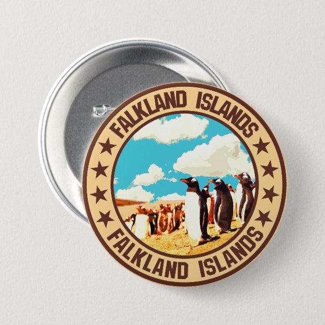 Badge Rond 7,6 Cm Îles Falkland (Devant & derrière)