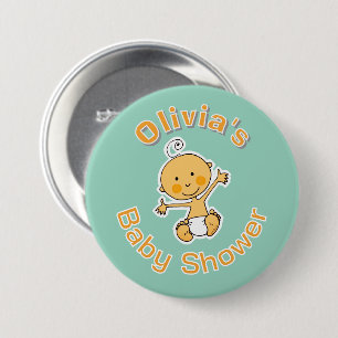 Badge Rond 7,6 Cm Illustration de bébé mignon Fête de bébé personnal