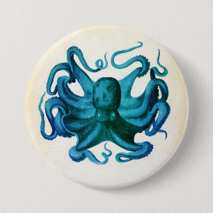 Badge Rond 7,6 Cm Illustration de pieuvre aquarelle