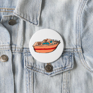 Badge Rond 7,6 Cm Illustration de Speedboat amusant Nautical Boat De