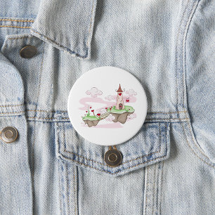 Badge Rond 7,6 Cm Illustration du château d'amour flottant Imaginair