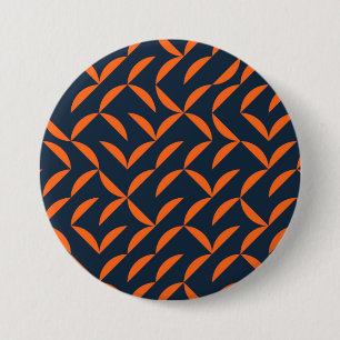 Badge Rond 7,6 Cm Illustration ondulée orange, cool, moderne, tendan