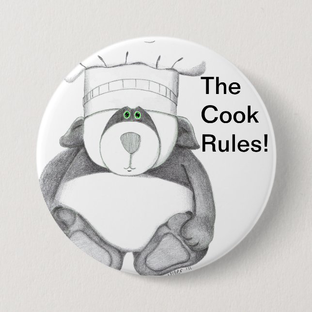 Badge Rond 7,6 Cm Image de chef d'ours panda (Devant)
