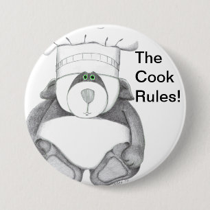 Badge Rond 7,6 Cm Image de chef d'ours panda