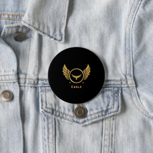 Badge Rond 7,6 Cm Image et texte personnalisés d'aigle de trois pouc