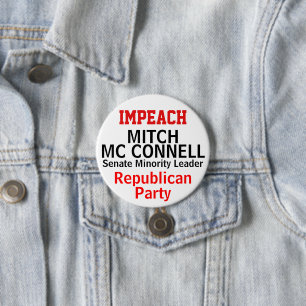 Badge Rond 7,6 Cm Impeach Mc Connell NOM DE MODIFICATION DU Sénat
