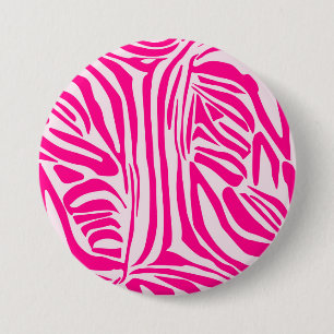 Badge Rond 7,6 Cm Impression zèbre rose