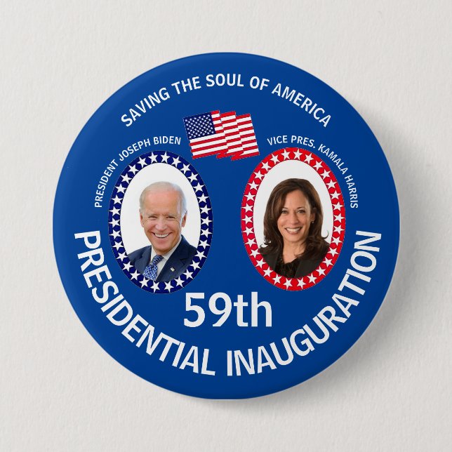 Badge Rond 7,6 Cm Inauguration de Biden Harris (Devant)