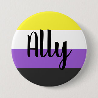 Badge Rond 7,6 Cm Indicateur Ally non binaire
