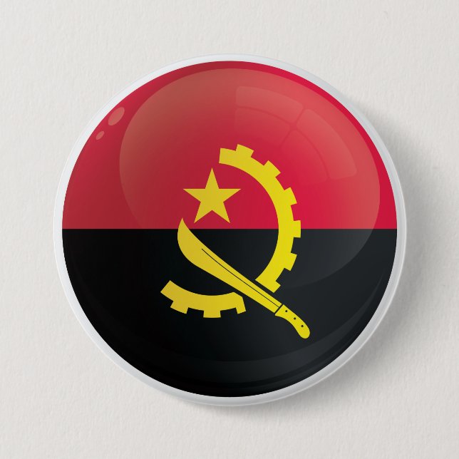 Badge Rond 7,6 Cm Indicateur d'icône ronde de l'Angola (Devant)