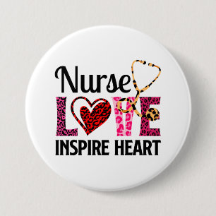 Badge Rond 7,6 Cm Infirmière Amour Inspirer Coeur - Motivationnel Pa