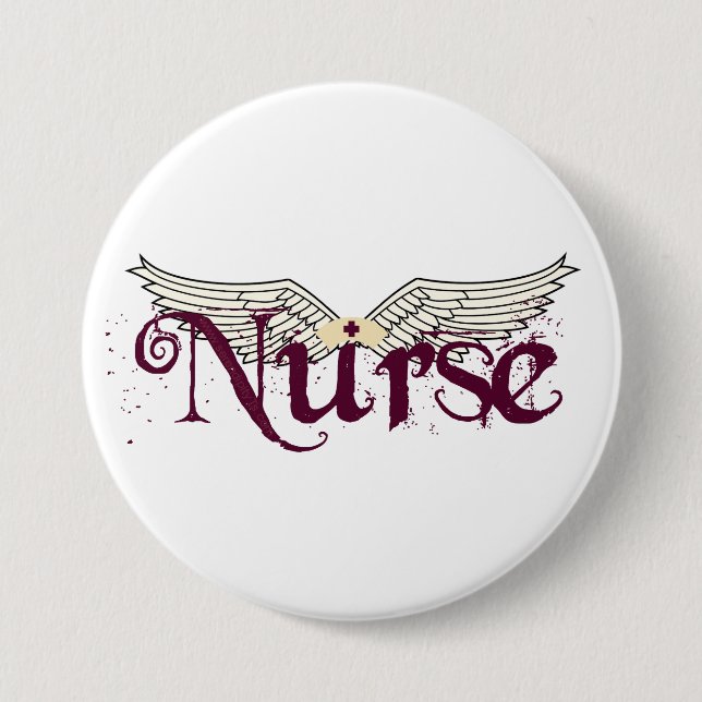 Badge Rond 7,6 Cm Infirmière Angel (Devant)