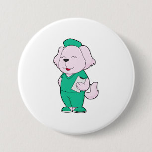 Badge Rond 7,6 Cm Infirmière de chien