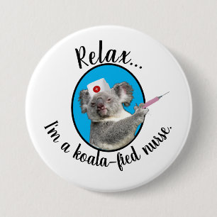 Badge Rond 7,6 Cm Infirmière de Koala-fied