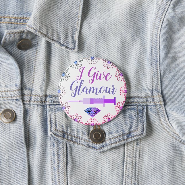 Badge Rond 7,6 Cm Infirmière glamour tirée (En situation)