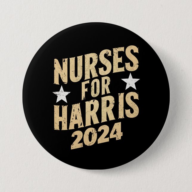 Badge Rond 7,6 Cm Infirmières Pour Harris 2024 USA (Devant)