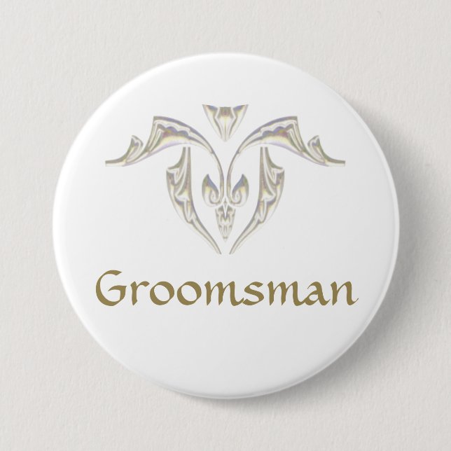 Badge Rond 7,6 Cm Insigne de bouton - Groomsman (Devant)