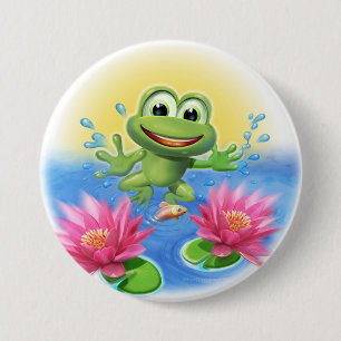 Badge Rond 7,6 Cm Insigne de fête d'anniversaire de la grenouille