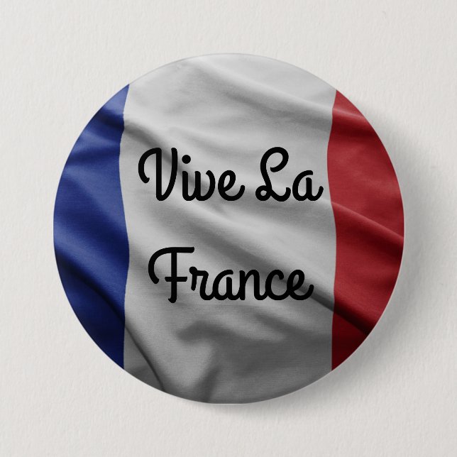 Badge Rond 7,6 Cm Insigne de la France de La de Vive (Devant)