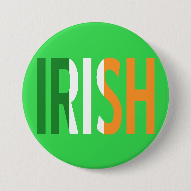 Badge Rond 7,6 Cm Irlandais irlandais de drapeau (Devant)