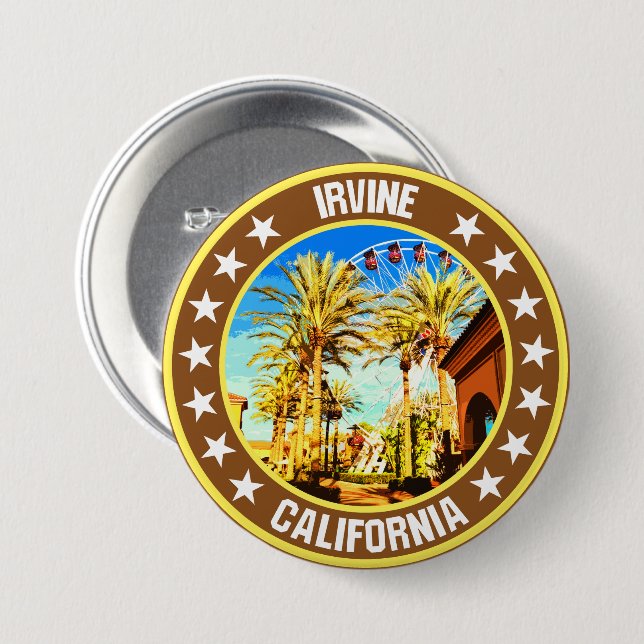 Badge Rond 7,6 Cm Irvine (Devant & derrière)