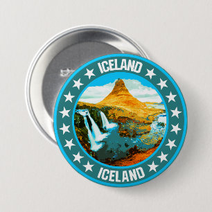 Badge Rond 7,6 Cm Islande