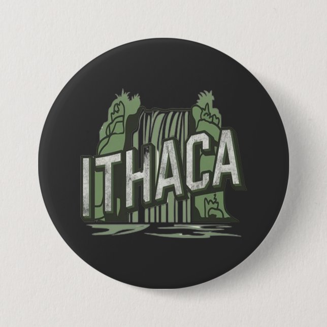 Badge Rond 7,6 Cm ithaca falls  (Devant)