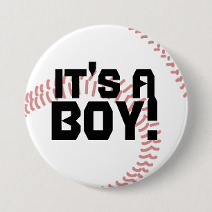 Badge Rond 7,6 Cm It's a Boy Baseball Birth Announcement