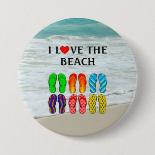 Badge Rond 7,6 Cm J'adore la plage
