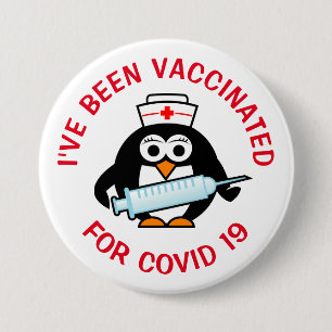 Badge Rond 7,6 Cm J'ai été entièrement vacciné pour la vaccinati