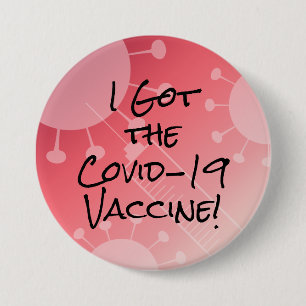 Badge Rond 7,6 Cm J'ai eu le Covid-19 Vaccine Pink Gradient Ombre