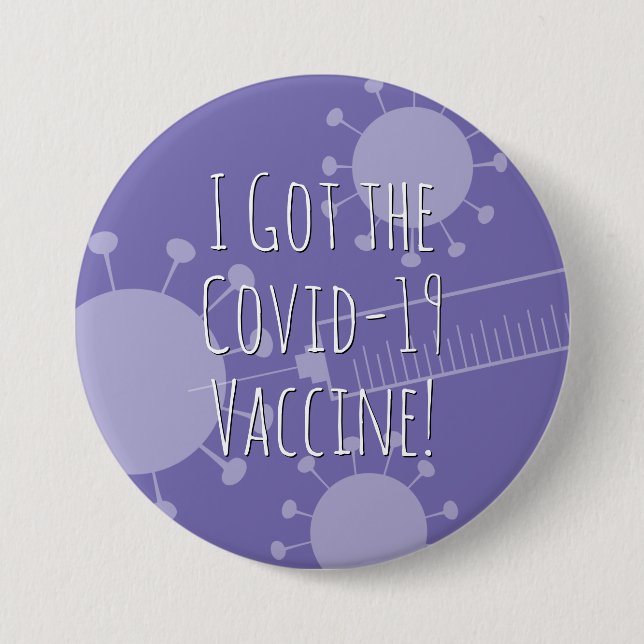 Badge Rond 7,6 Cm J'ai eu le vaccin Covid-19, Purple clair (Devant)