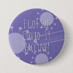 Badge Rond 7,6 Cm J'ai eu le vaccin Covid-19, Purple clair