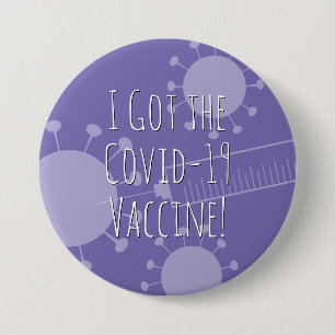 Badge Rond 7,6 Cm J'ai le vaccin contre le virus du 19, le violet l