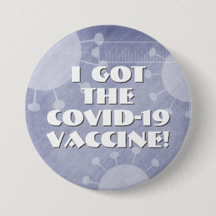 Badge Rond 7,6 Cm J'ai le vaccin Covid-19 Purple Striped Grunge